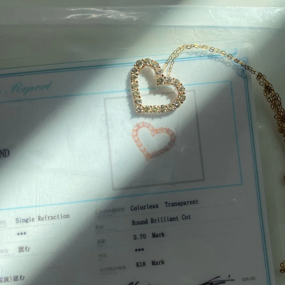 18k yellow gold with real diamonds heart pendant necklace!  Beautiful!  18”